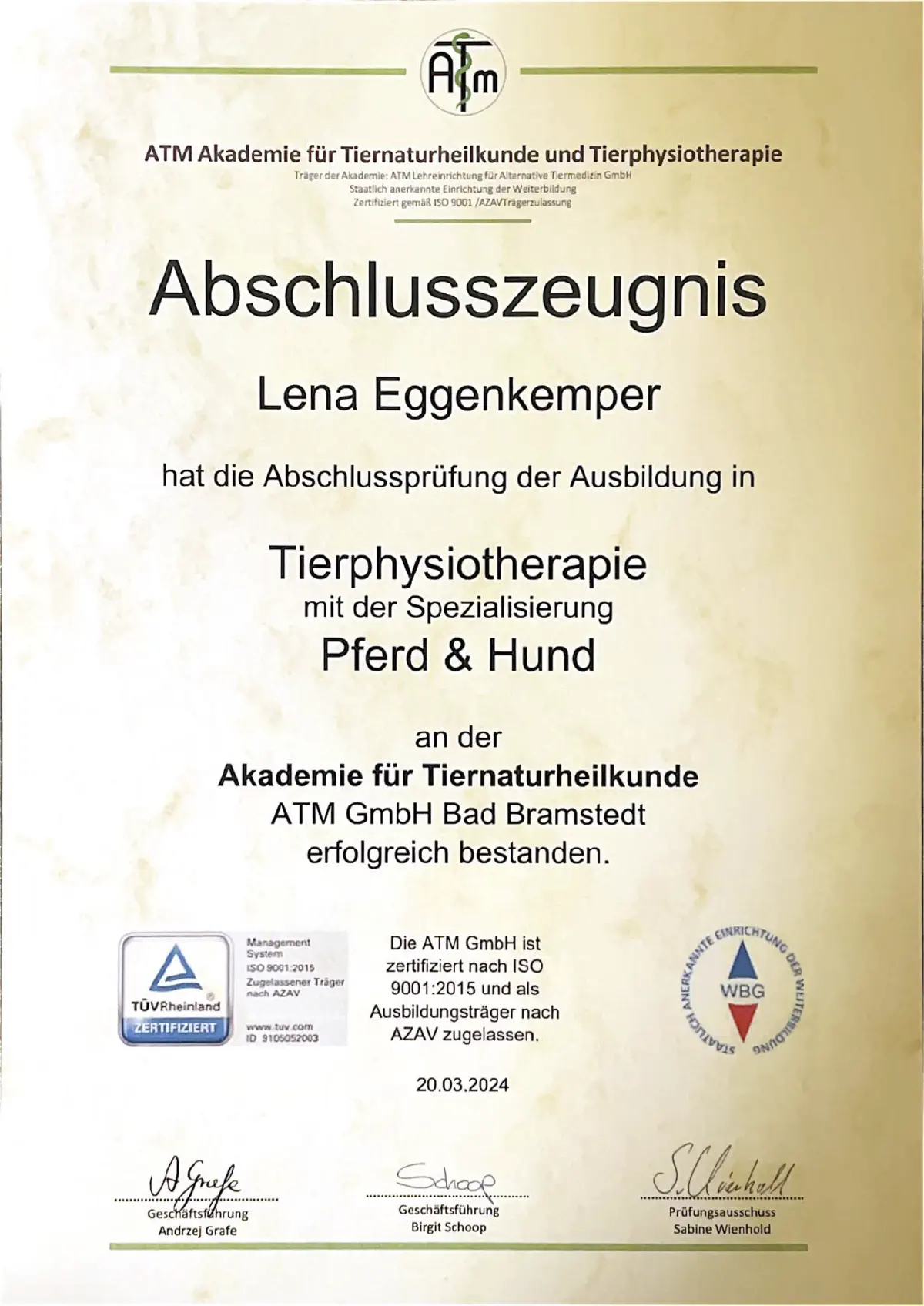 Tierphysiotherapie (Pferd & Hund)